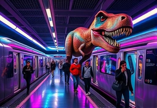 Metro Unveils Dinosaur-Themed Train in Unprecedented Event